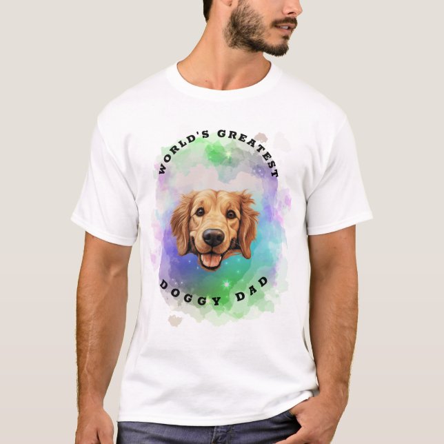 T-shirt Le plus grand papa de chien du monde - Golden Retr (Devant)