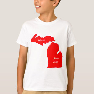 T-shirt Le plus mauvais solide toujours rouge d'état du