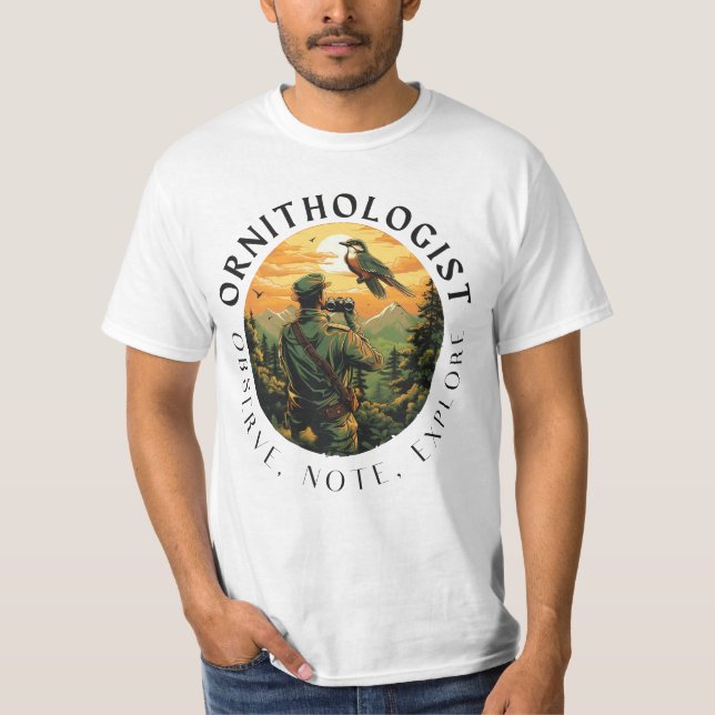 T-shirt Le point de vue de l'ornithologue (Devant)