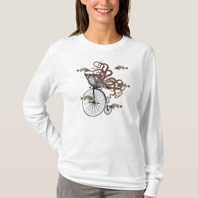 T-shirt Le poisson a besoin d'une bicyclette (Devant)