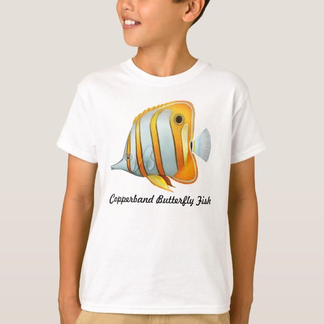 T-shirt Le poisson de papillon de Copperband badine le (Devant)