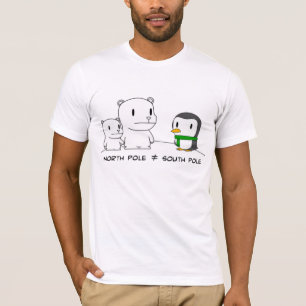 T-shirt Le Pôle du nord et du sud (lettrage noir)