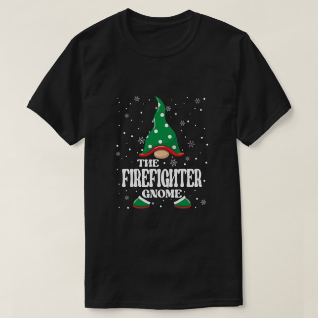 T-shirt Le pompier Gnome Christmas Pyjama Correspondant Fa (Design devant)