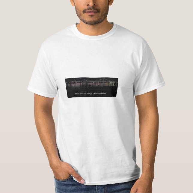 T-shirt Le pont Ben Franklin la nuit (Devant)