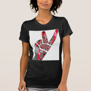 T-shirt Le pouvoir dans la paume : le salut à deux doigts