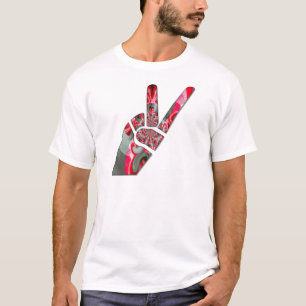T-shirt Le pouvoir dans la paume : le salut à deux doigts