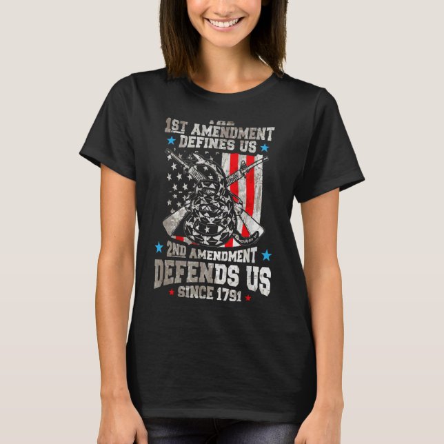 T-shirt Le Premier Amendement Nous Définit Le Deuxième Nou (Devant)