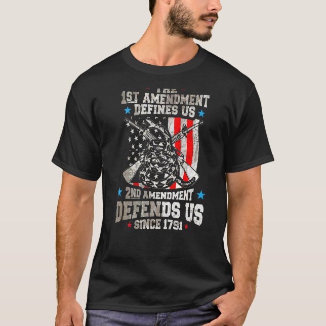 T-shirt Le Premier Amendement Nous Définit Le Deuxième Nou (Devant)