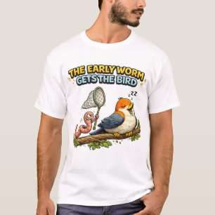 T-shirt Le Premier Ver Obtient l'Oiseau