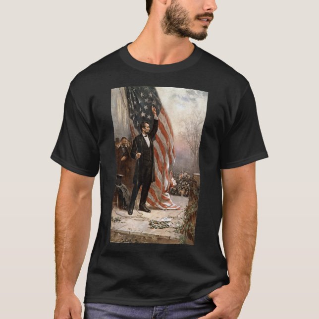 T-shirt Le président Abraham Lincoln et le drapeau américa (Devant)