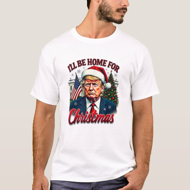 T-shirt Le président Donald Trump Noël à la maison de papa (Devant)