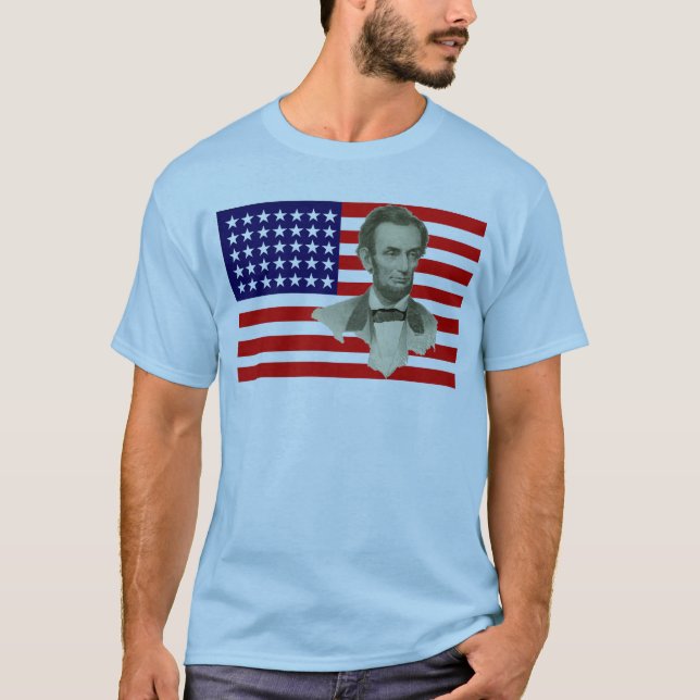 T-shirt Le Président Lincoln avec le drapeau des syndicats (Devant)
