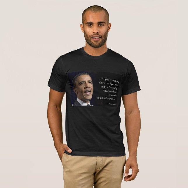 T-shirt Le président Obama et la citation "Faire des progr (Devant entier)