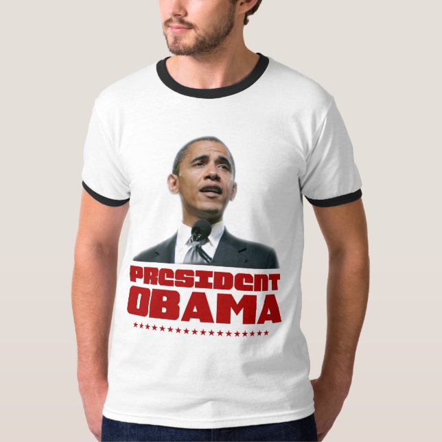 T-shirt Le Président Obama Red Ringer (Devant)