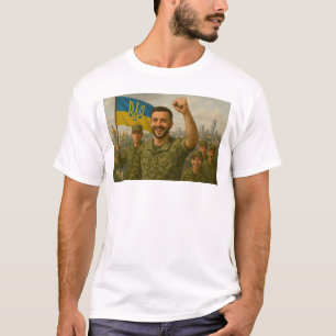 T-shirt Le président Volodymyr Zelensky s'empare du pe