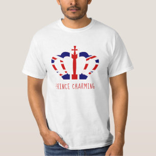 T-shirt Le Prince Charming Union Jack Crown Drôle