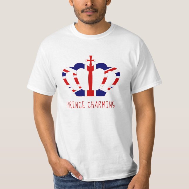 T-shirt Le Prince Charming | Union Jack Crown | Drôle (Devant)