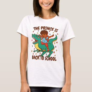 T-shirt Le Prince est de retour à l'école Dinosaure Ride