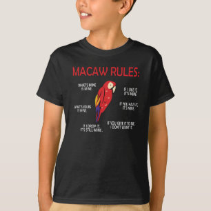 T-shirt Le propriétaire de Macaw Dons Oiseau Écarpe Macaw 
