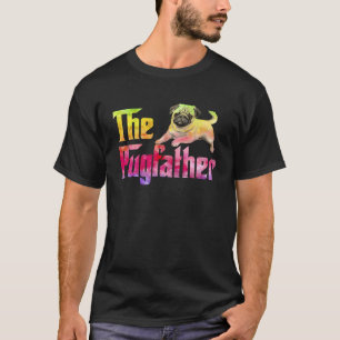 T-shirt Le Pugfather Cravate Drôle de Teinture Pug Chien P
