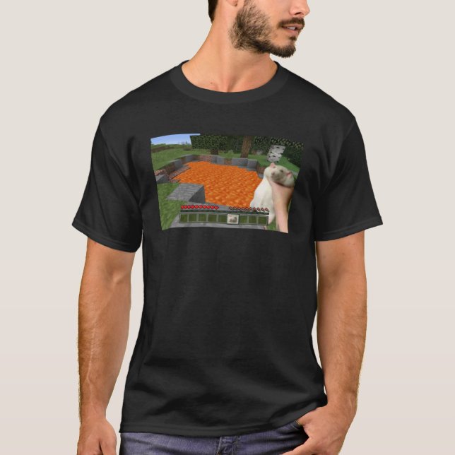 T-shirt Le rat gras mignon est attrapé mème (Devant)