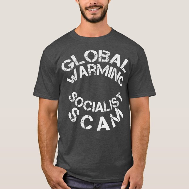 T-shirt Le réchauffement climatique est une arnaque social (Devant)