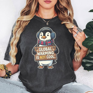T-shirt Le réchauffement climatique n'est pas cool manchot