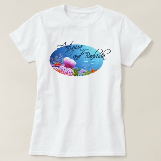 T-shirt Le récif d'Antigua-et-Barbuda (Design devant)