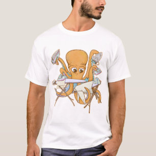 T-shirt Le repassage des pieuvres, submergé par les corvée