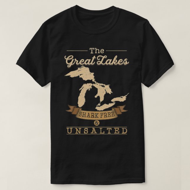 T-shirt Le requin des Grands Lacs Gratuit Cadeau non salé  (Design devant)