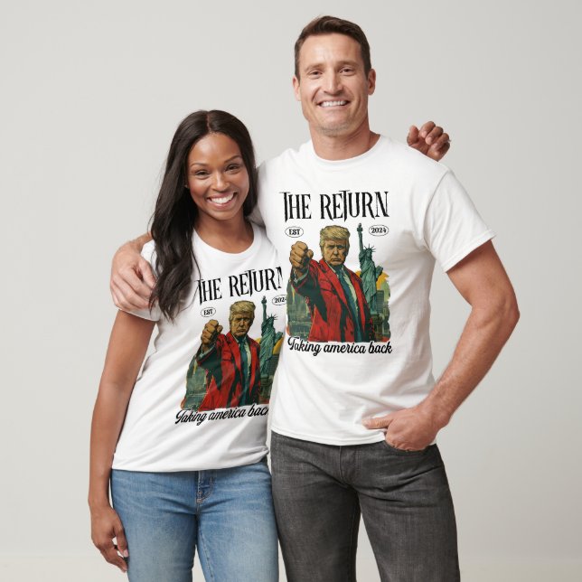T-shirt Le retour du président Donald Trump 2024 (Unisexe)