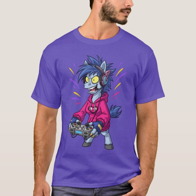 T-shirt Le rétro de Gaming Horse Gamer (Devant)