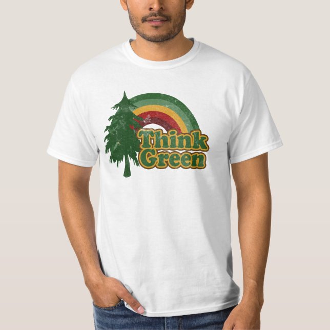 T-shirt Le rétro les années 70 arc-en-ciel, pensent le (Devant)