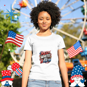 T-shirt Le rêve de l'amoureux du café patriotique Rouge bl