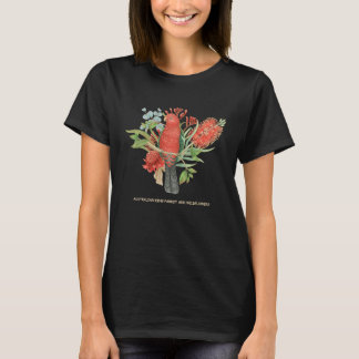 T-shirt Le roi australien Parrot et Fleur sauvage