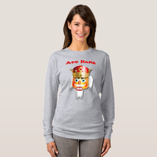 T-shirt Le Roi Cartoon de casse-noix de Noël (Devant entier)
