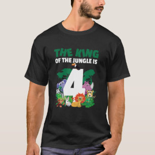 T-shirt Le roi de la jungle est 4 Anniversaire Zoo Animal