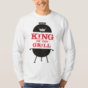 T-shirt Le Roi Du Grill, Blanc Noir Couronne Rouge