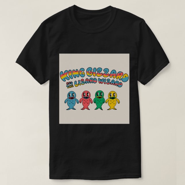 T-shirt Le Roi Gizzard Et Le Magicien Lizard Pêche Photogr (Design devant)