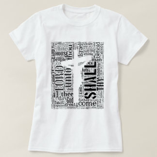 T-shirt Le Roi James Bible dans Tagxedo (blanc, portrait)