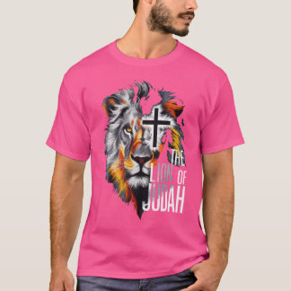 T-shirt Le Roi Jésus Lion De Juda Croix Chrétienne Foi