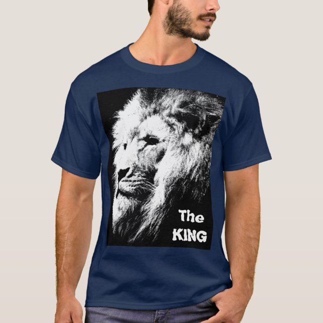 T-shirt Le Roi Moderne Pop Art Lion Head Elégant Homme (Devant)