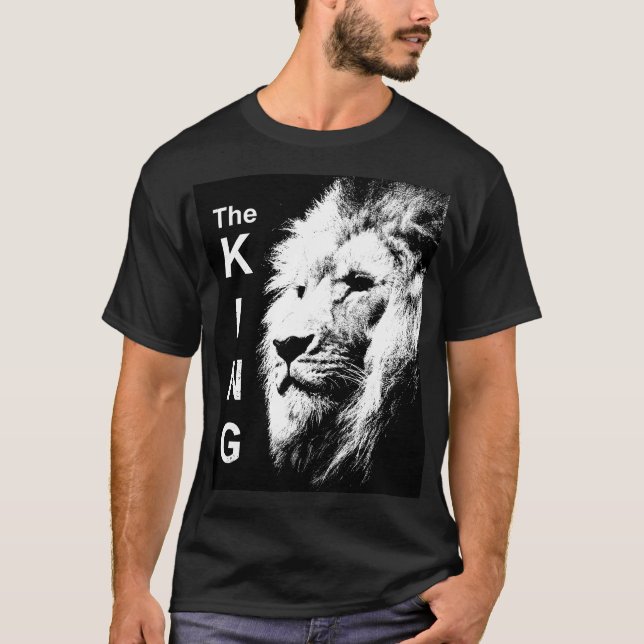 T-shirt Le Roi Moderne Pop Art Lion Head Elégant Homme (Devant)