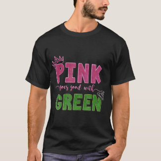 T-shirt Le rose va bien avec le vert