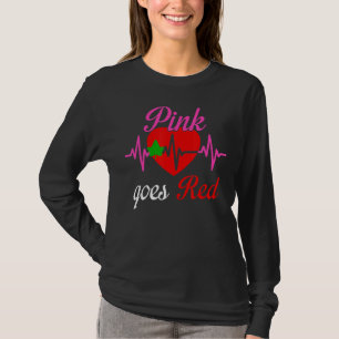 T-shirt Le Rose Va Rouge Pour La Santé Cardiaque Jolie Fil