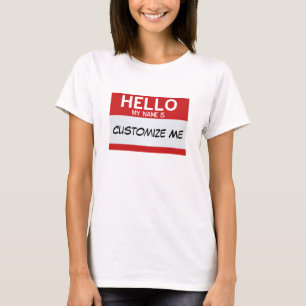 T-shirt Le rouge bonjour mon nom est… personnalisable