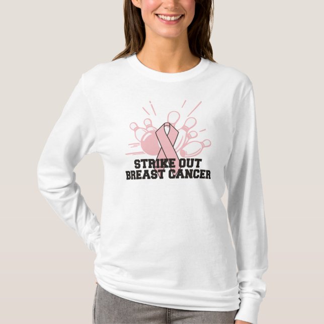 T-shirt Le roulement frappent le cancer du sein (Devant)