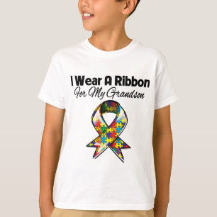 T-shirt Le Ruban De L'Autisme Pour Mon Petit-Fils
