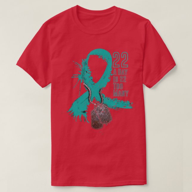 T-shirt Le Ruban De Sensibilisation Au Suicide Des Vétéran (Design devant)
