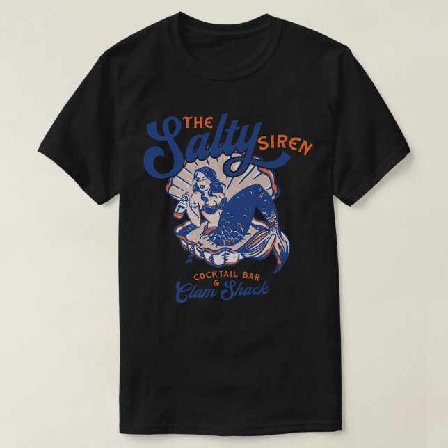 T-shirt Le Salty Siren Cocktail Bar & Clam Shack Cute Mer (Design devant)